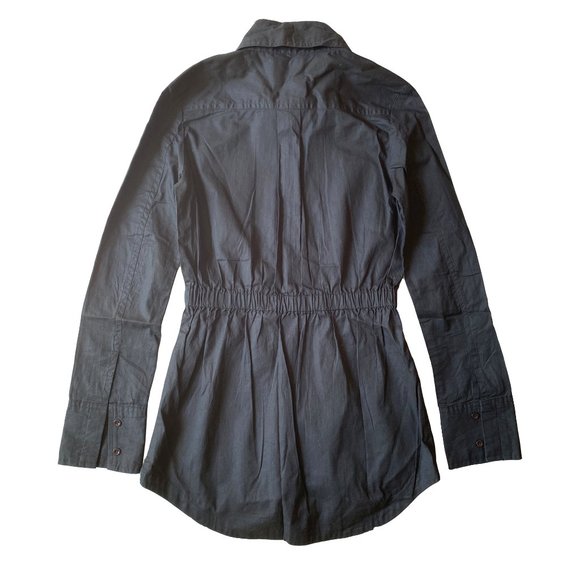 MOUSSY PINSTRIPE LONG BLACK SHIRT DRESS - Picture 2 of 6